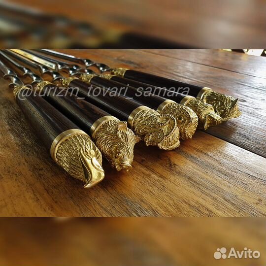 Шампура подарочные Звери венге