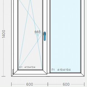 Окно 1400*1200 пластиковое