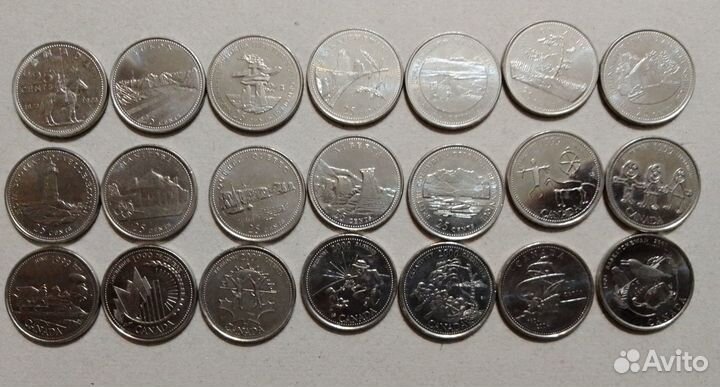 Монеты юбилейные 25 центов Канада