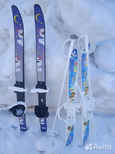 Лыжи детские с палками80, 90
