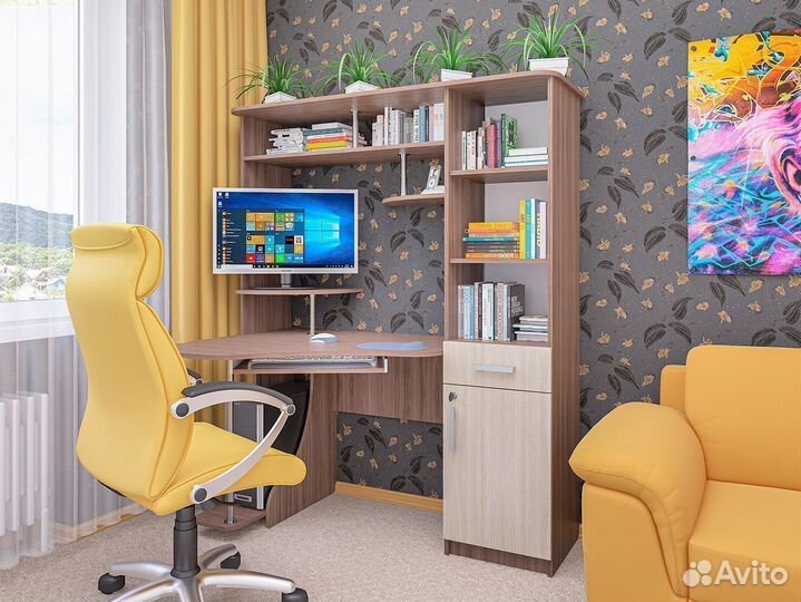 Большой стол угловой с пеналом и замком ск-31