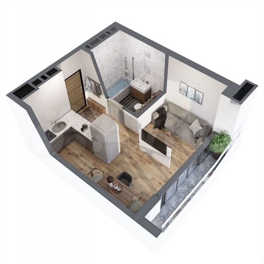 1-к. апартаменты, 29,5 м², 5/8 эт.