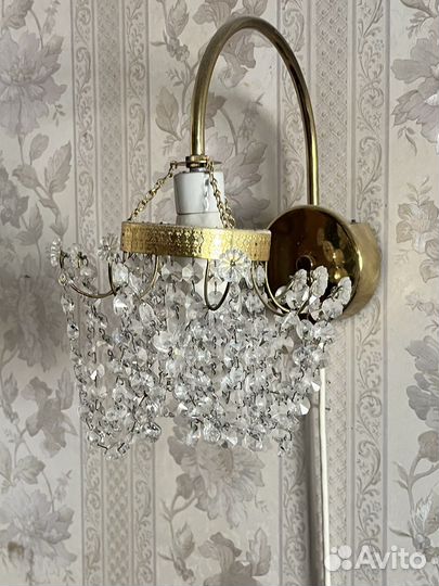 Люстра хрустальная бу чехия СССР и бра