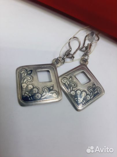 Серебряные серьги проба 875 Арт.004552150123