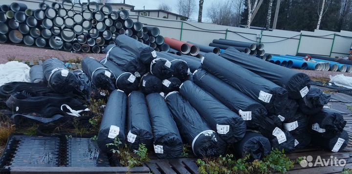 Труба в канаву,на заезд,дренажная,геотекстиль