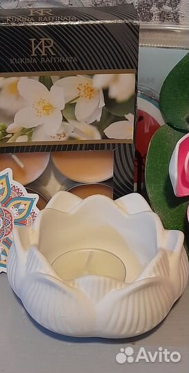 Подсвечник, чайные свечи, подарочный набор