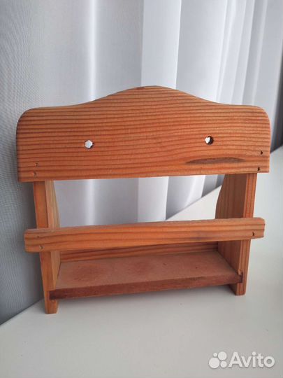 Полка для специй деревянная с ёмкостями