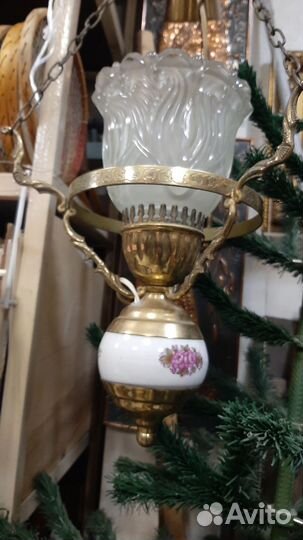 Люстра потолочная СССР, латунь