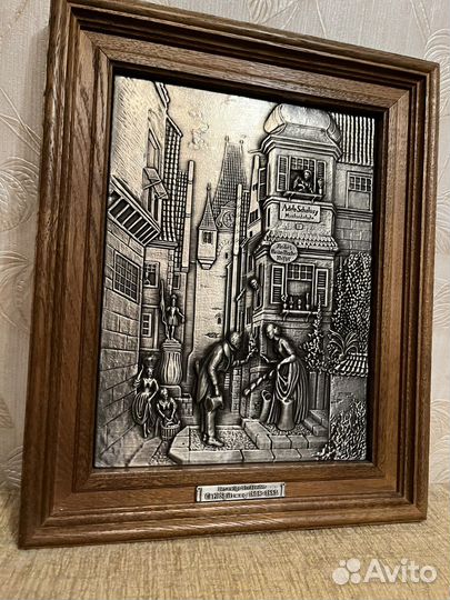 Винтаж пано, ключница олово дуб из Германии