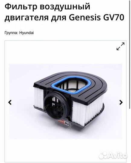 Фильтр воздушный двигателя для Genesis GV70