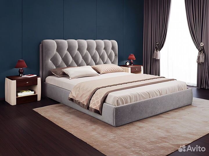 Кровать двуспальная империя люкс, Бархат 18 (140)