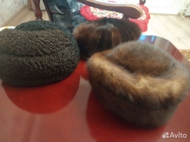 Шапка норковая, каракуль жен