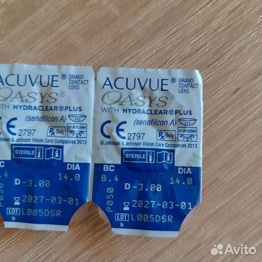 Линзы контактные acuvue oasys двухнедельные -3