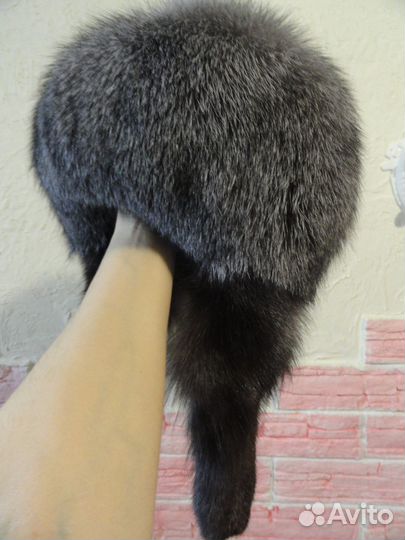 Шапка ушанка из чернобурки женская