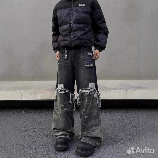 Джинсы Balenciaga Raver Camo Type