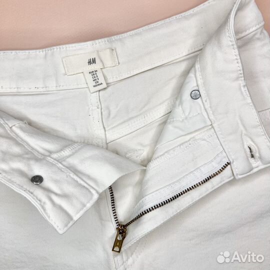 Шорты H&M XS (34) джинсовые белые короткие
