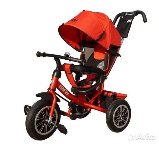 Велосипед трехколесный с управляющей ручкой BMW