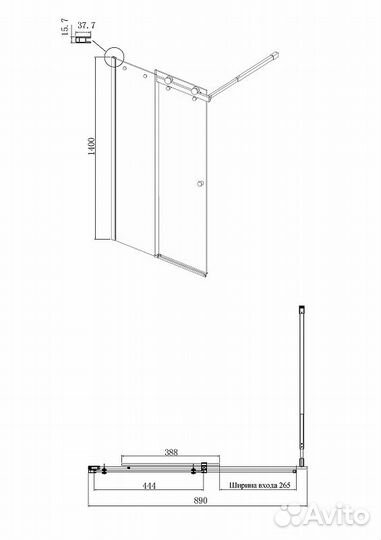 Шторка на ванну Ambassador Bath Screens 90х140 16