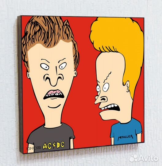 Картина Бивис и Баттхед поп-арт постер портрет MTV