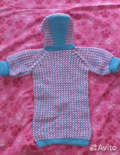 Конверт на выписку вязанный с пинетками