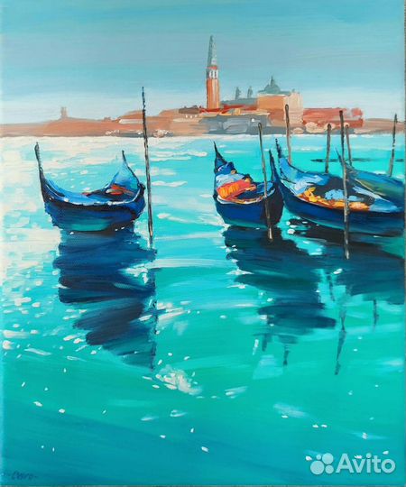Картина «Гондолы у площади Сан-Марко. Венеция»