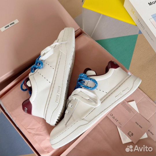 Кроссовки кожаные Miu Miu