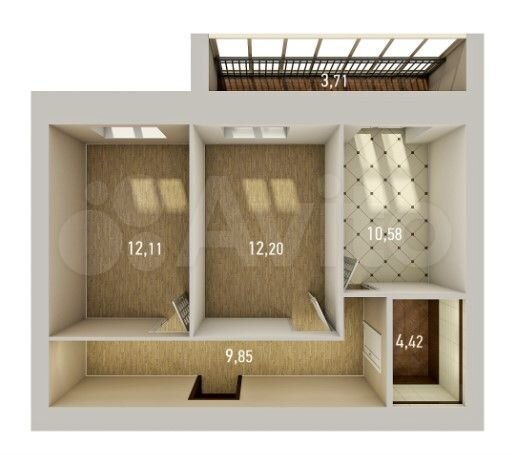 2-к. квартира, 54,5 м², 7/10 эт.