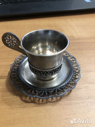 Кофейная пара мельхиор ссср, 1976 год