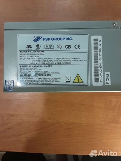 Блок питания на 400W,FSP ATX-400PAF