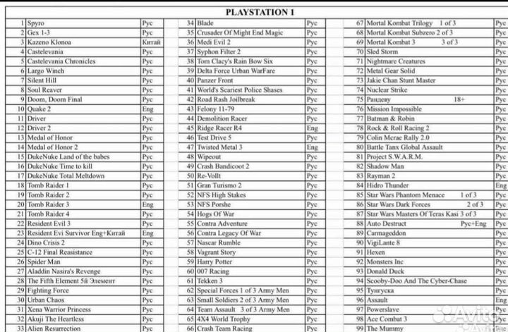 Игры на русском.Игровая приставка Dendy, Sega, PS1