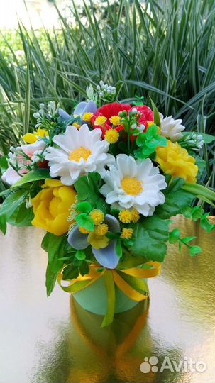 Букет мыло ручной работы с полевыми цветами