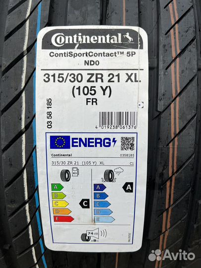 Continental ContiSportContact 5P 275/35 R21 и 315/30 R21 105Y