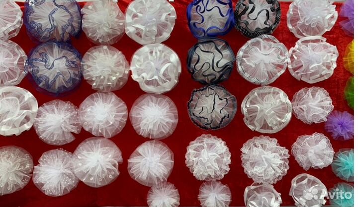 Банты для волос оптом белые