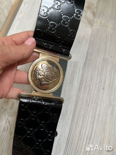Пояс Gucci широкий ремень натуральная кожа
