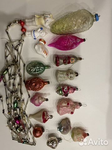 Елочные игрушки ссср, бусы на елку стеклярус