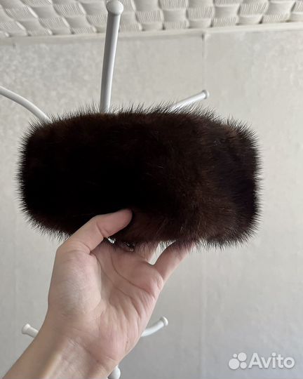 Повязка на голову из натурального меха норки