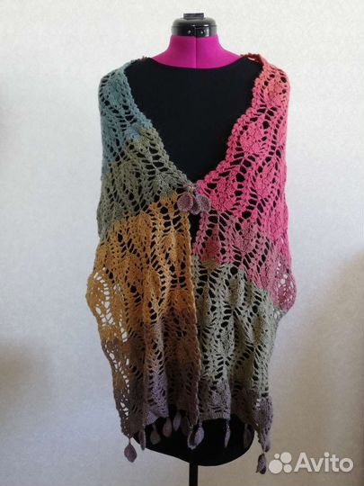 Вязаный шарф палантин