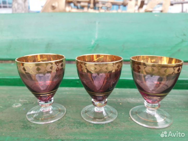 Винтажный набор. Цветное стекло. Чехословакия