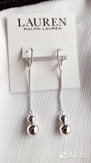 Серьги Ralph Lauren длинные с шариком