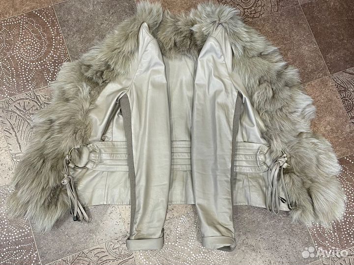 Кожаная куртка с натуральным мехом