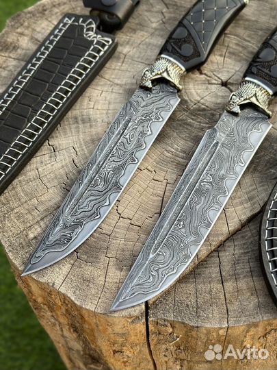 Нож гюрза из дамасской стали