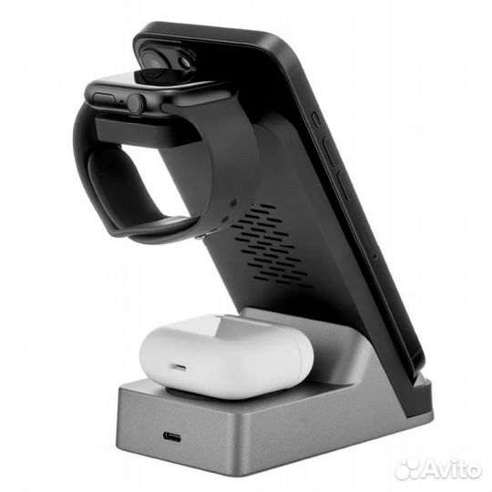 Беспроводное зарядное устройство 3 в1 Rocket Stand