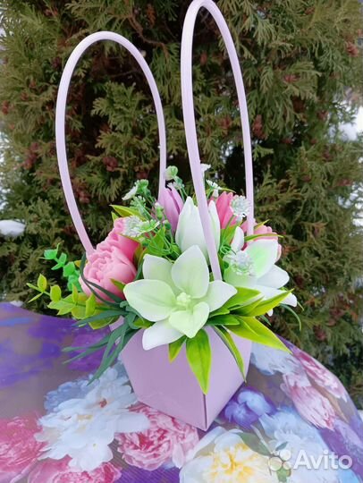 Мыло ручной работы, букеты летние