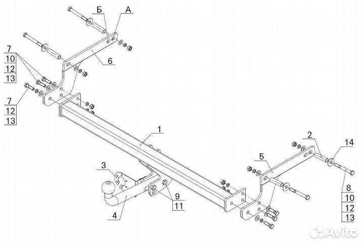 Фаркоп тсу Renault Duster / Nissan Terrano