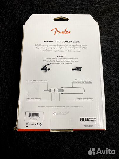 Кабель гитарный Fender Original Coiled 9 метров