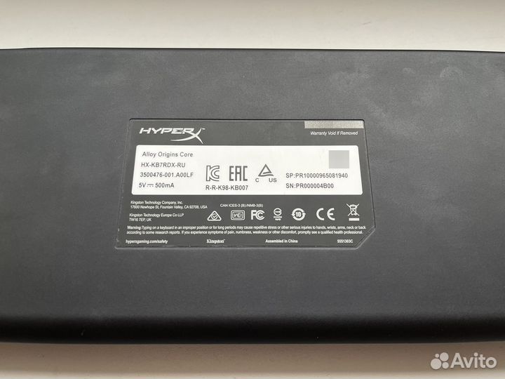 Игровая клавиатура hyperx alloy origins core