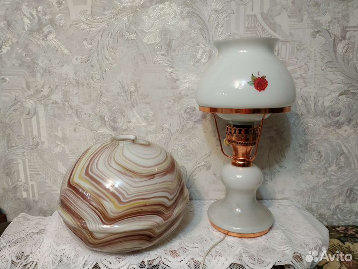 Большой стеклянный абажур