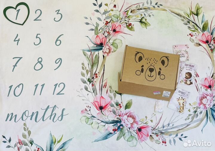 Плед для фотосессии новорождённого по месяцам