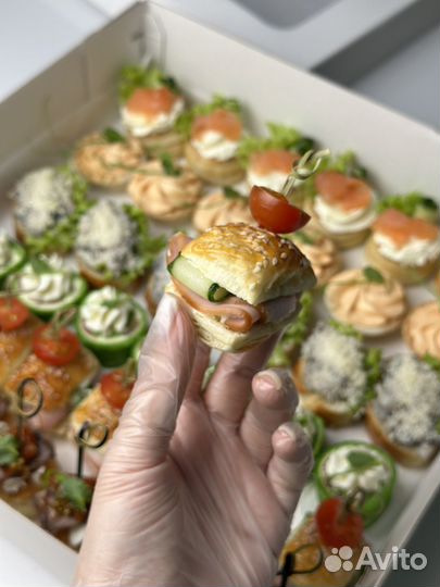 Фуршет кейтеринг гастробоксы закуски