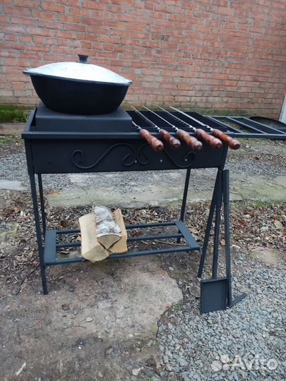 Мангал с печью под казан
